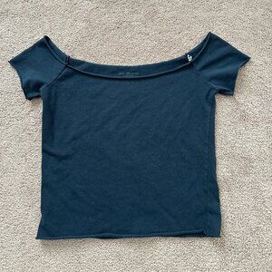 Brandy Melville Navy Off the Shoulder Top